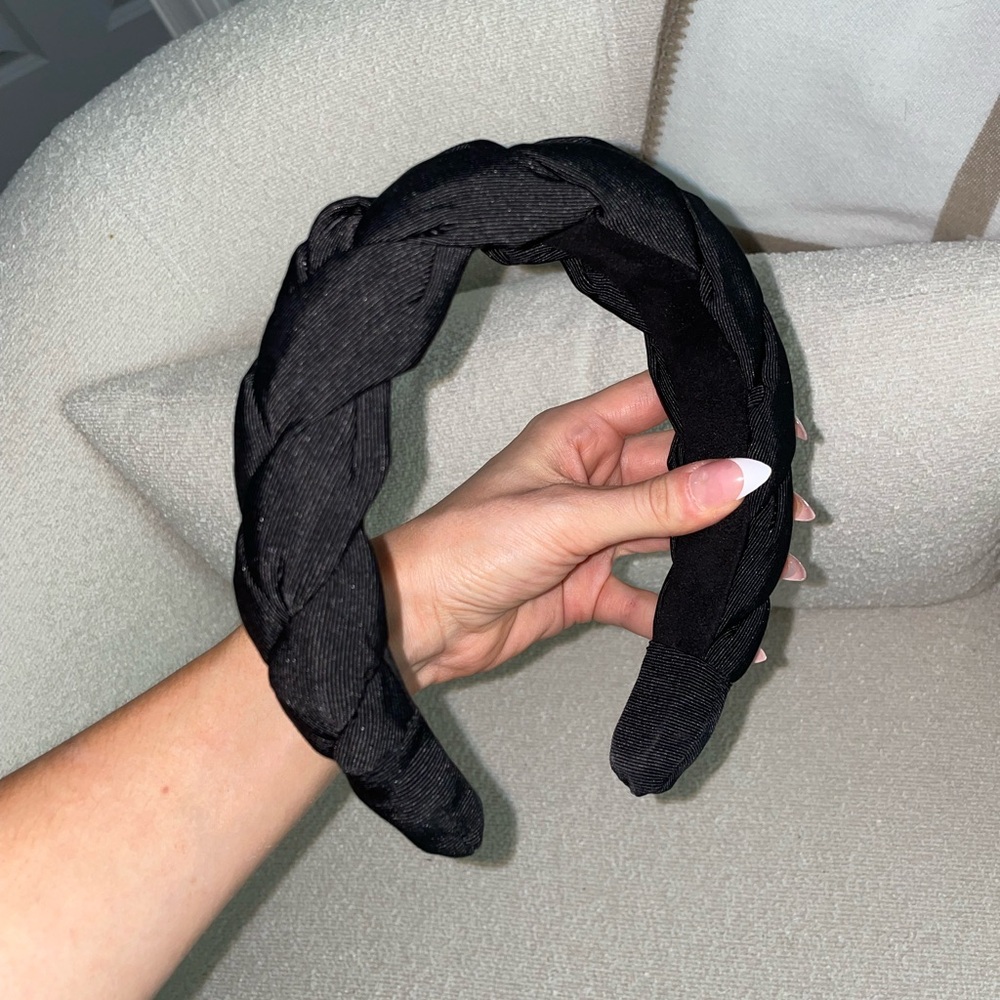 Revolve Lovers and Friends Ingrid Braided Black Headband